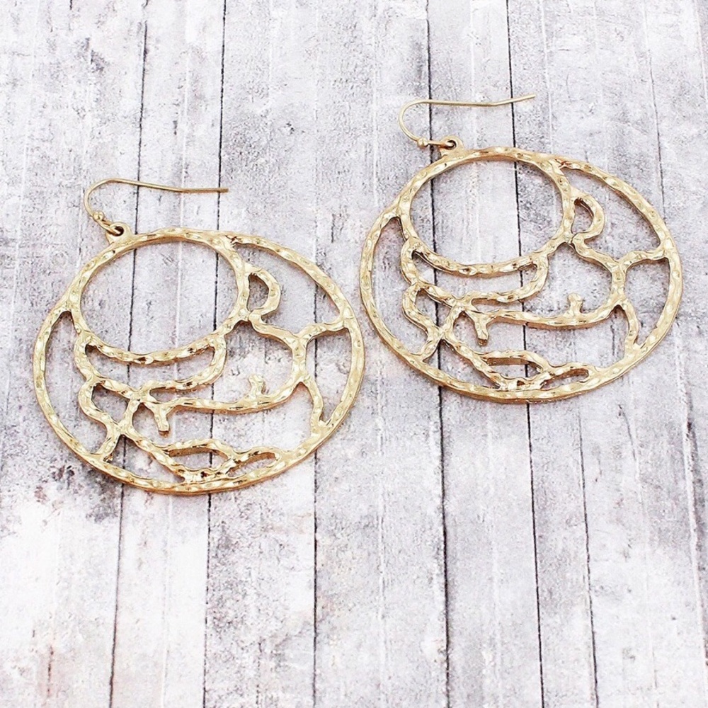 Worn Goldtone Filigree Earrings